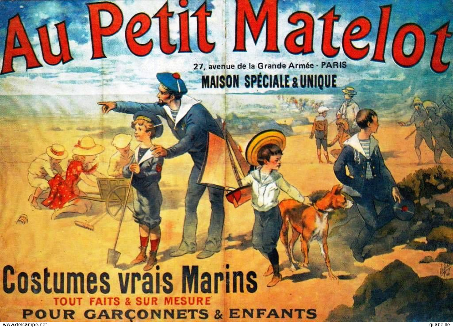Publicité -  Au Petit Matelot - Avenue De La Grande Armée - Paris - Costumes Vrais Marins - Publicité