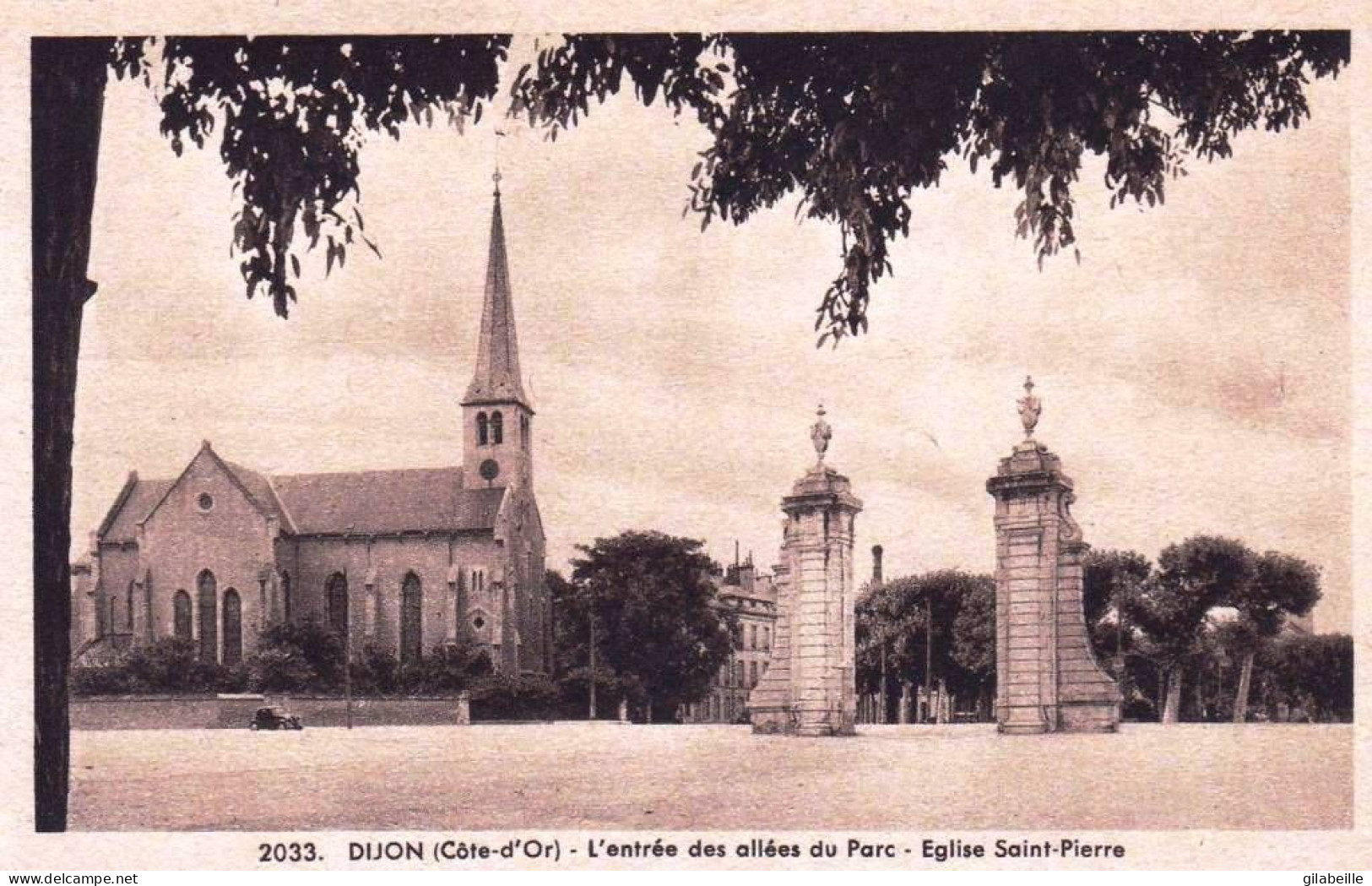 21 - Cote D Or -  DIJON -  L Entrée Des Allées Du Parc - Eglise Saint Pierre - Dijon