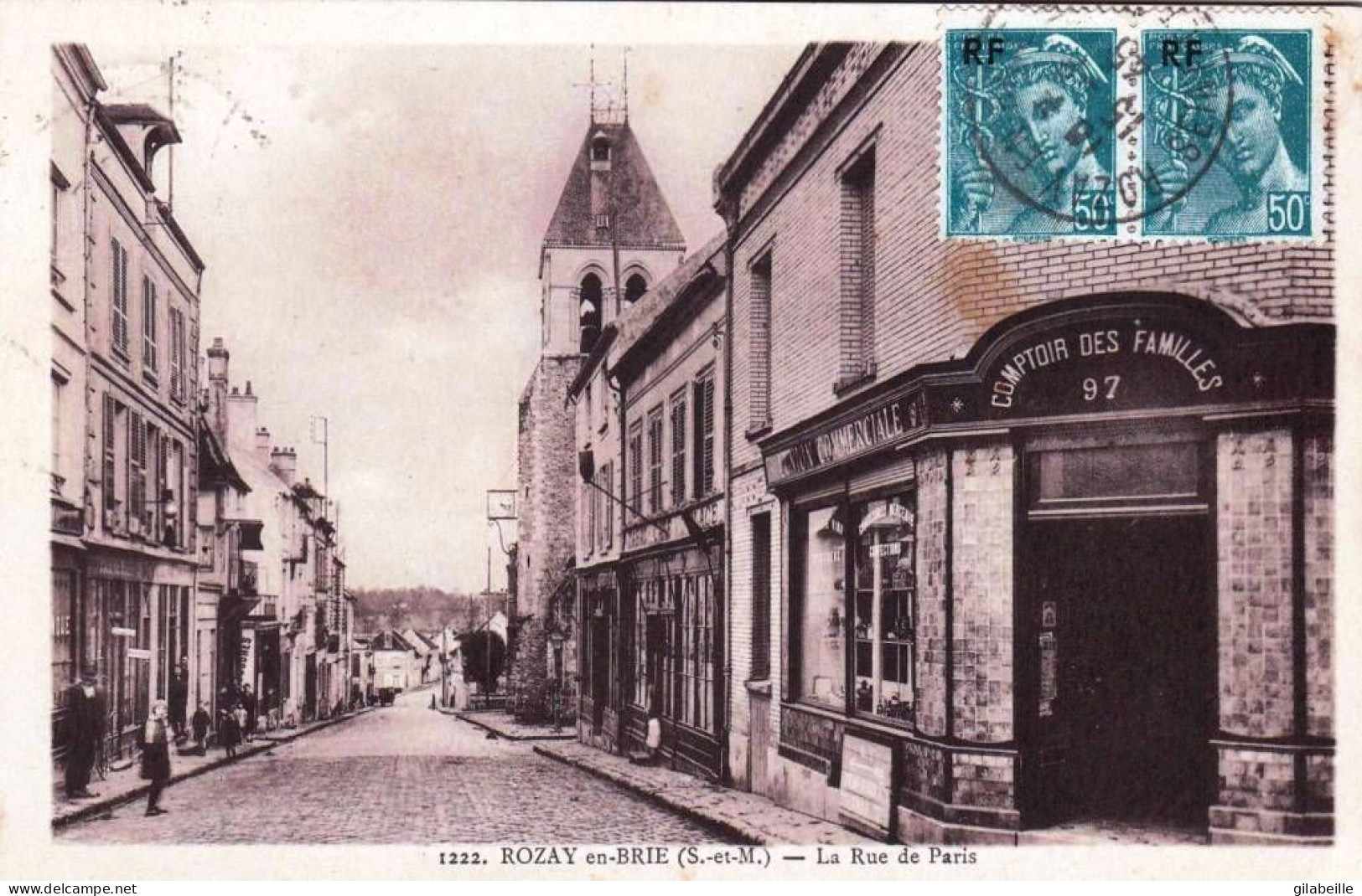 77 - Seine Et Marne -  ROZAY EN BRIE -  La Rue De Paris - Comptoir Des Familles - Rozay En Brie