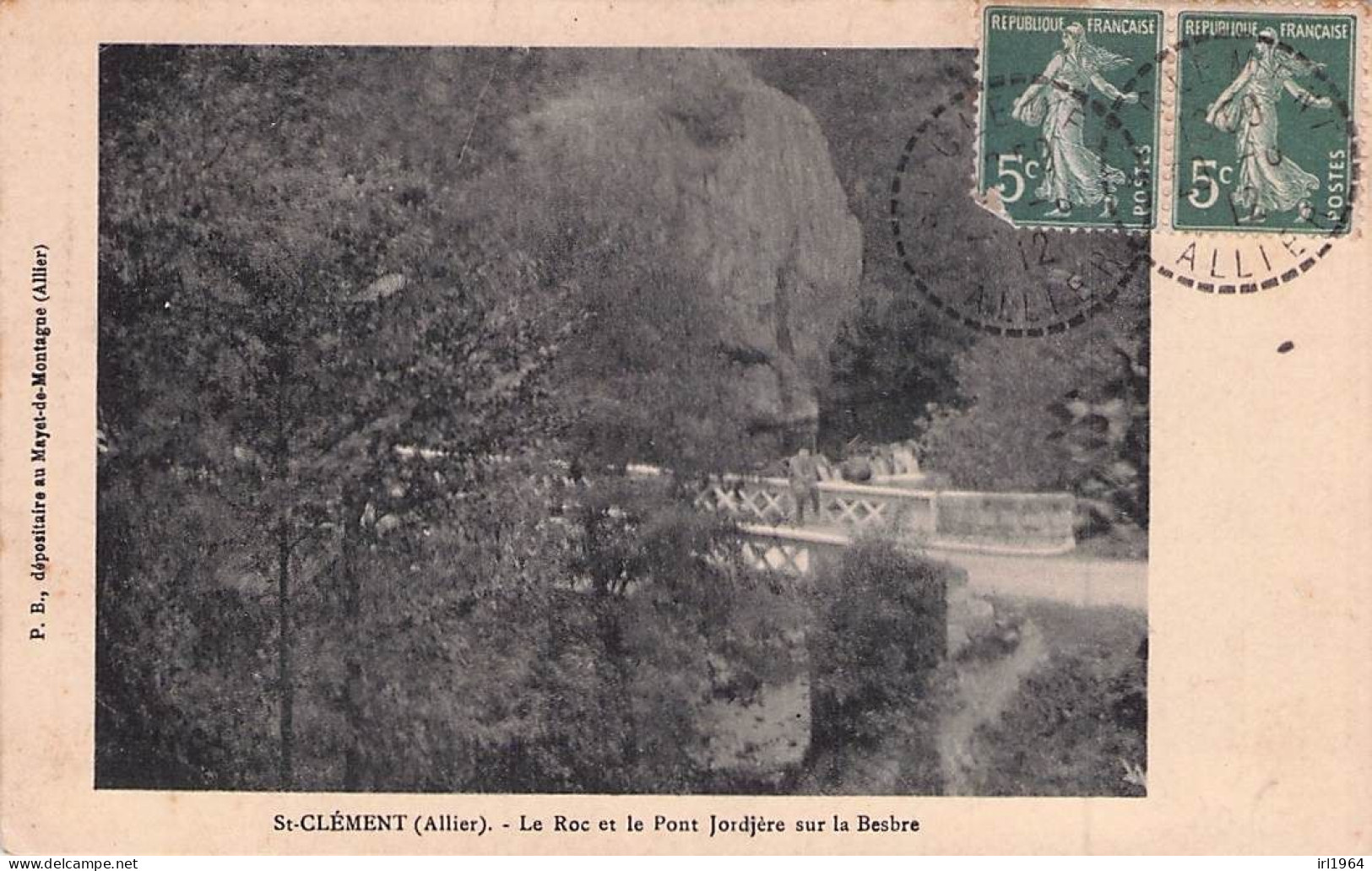 SAINT CLEMENT LE ROC ET LE PONT JORDJERE SUR LA BESBRE  1912 - Autres & Non Classés