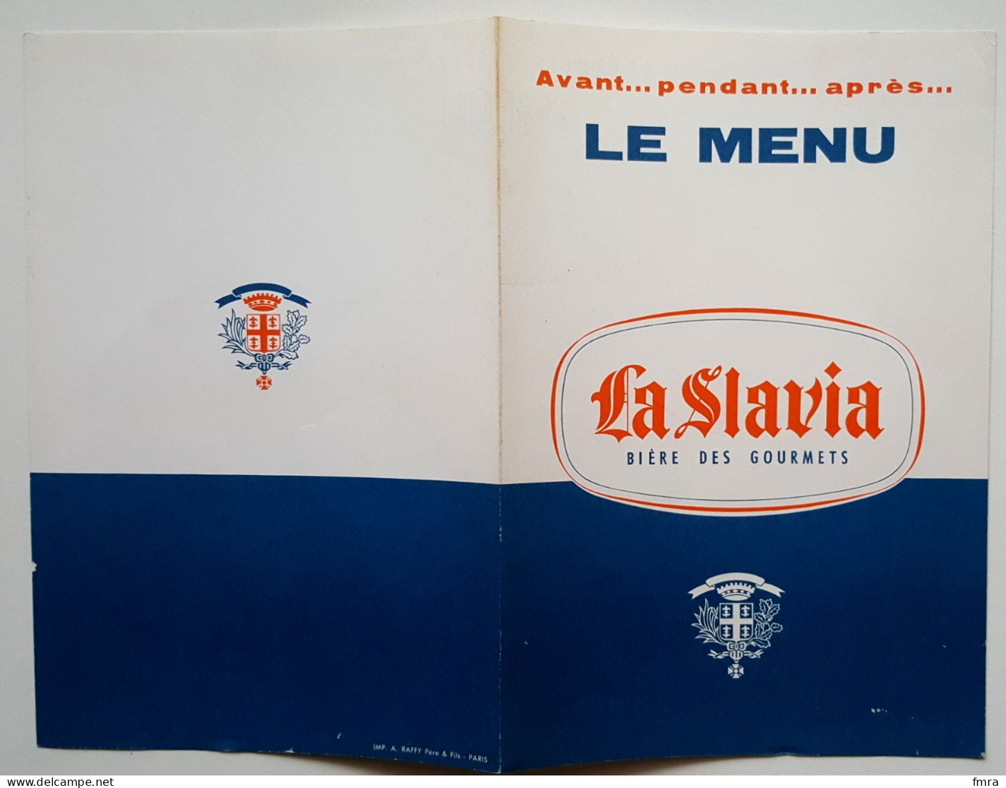 Menu LA SLAVIA - Bière Des Gourmets (30 X 23 Cm Déplié) /GP82 - Menus