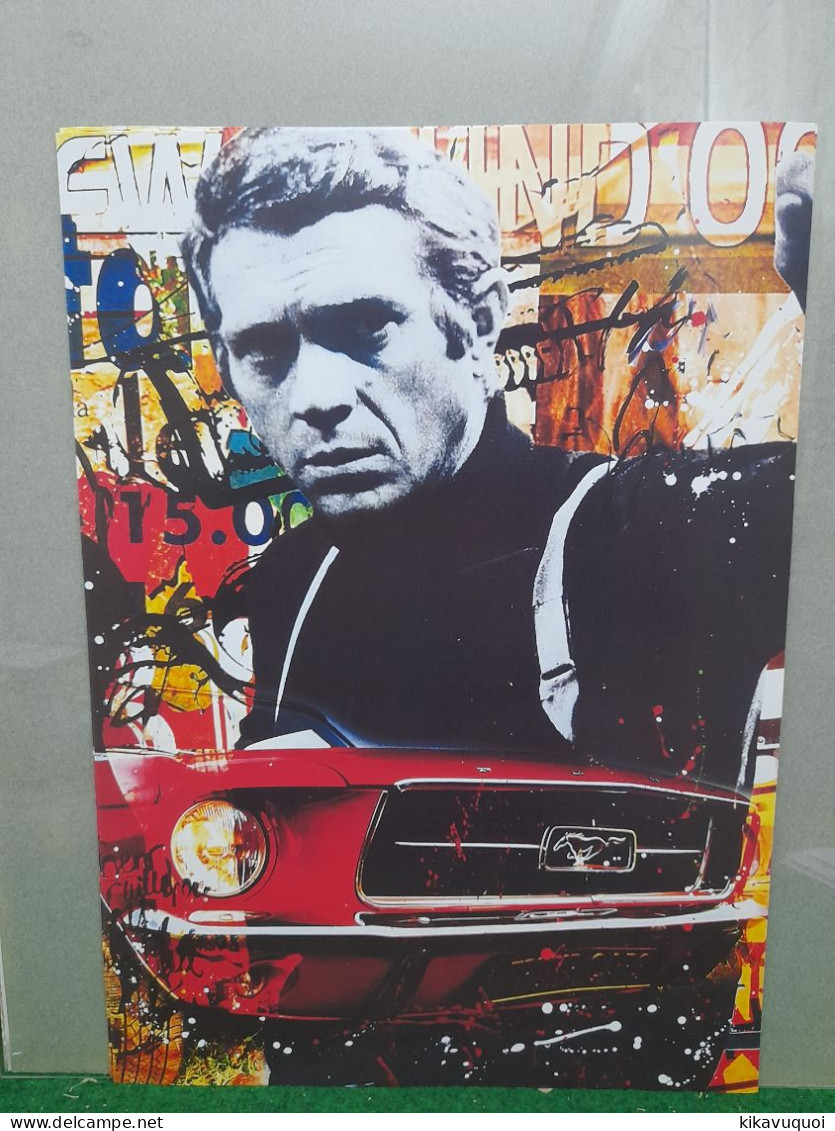 STEVE MCQUEEN - FORD MUSTANG - AFFICHE POSTER - Voitures