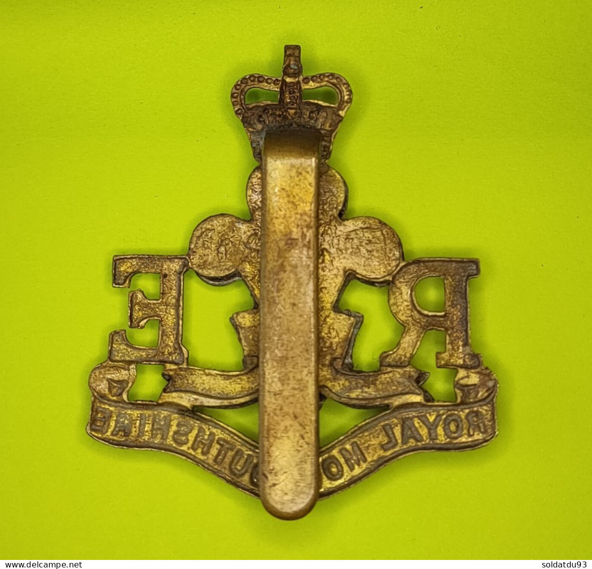 Nsigne De Casquette De La Milice Des Royal Engineers Royal Monmouthshire - Couronne De La Reine - 1914-18