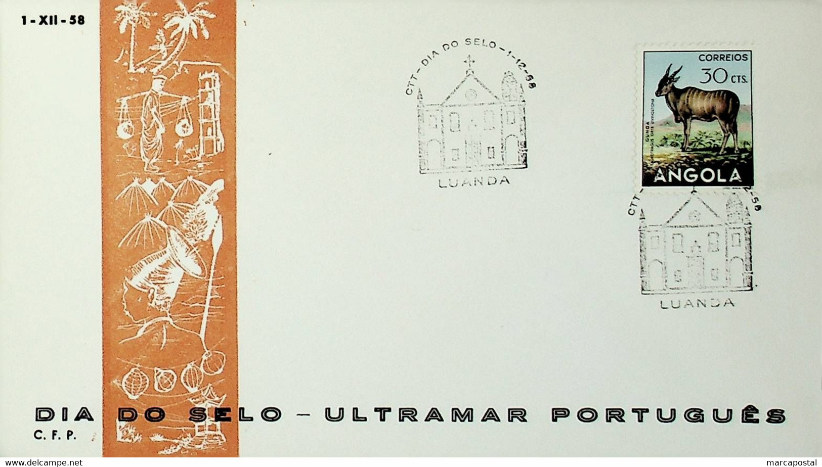 1958 Angola Dia Do Selo / Stamp Day - Tag Der Briefmarke