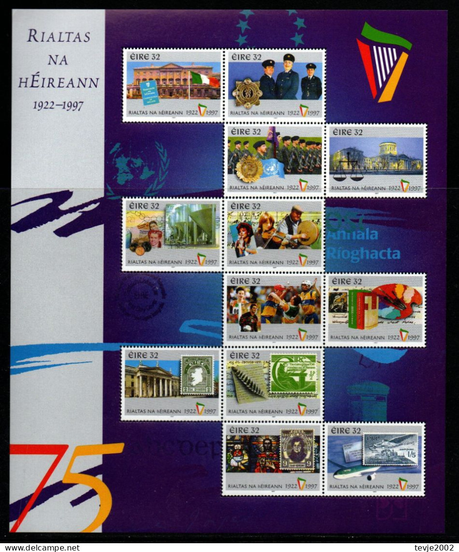 Irland Eire 1997 - Mi.Nr. 1034 - 1040 Zusammendruckbogen - Postfrisch MNH - Blokken & Velletjes