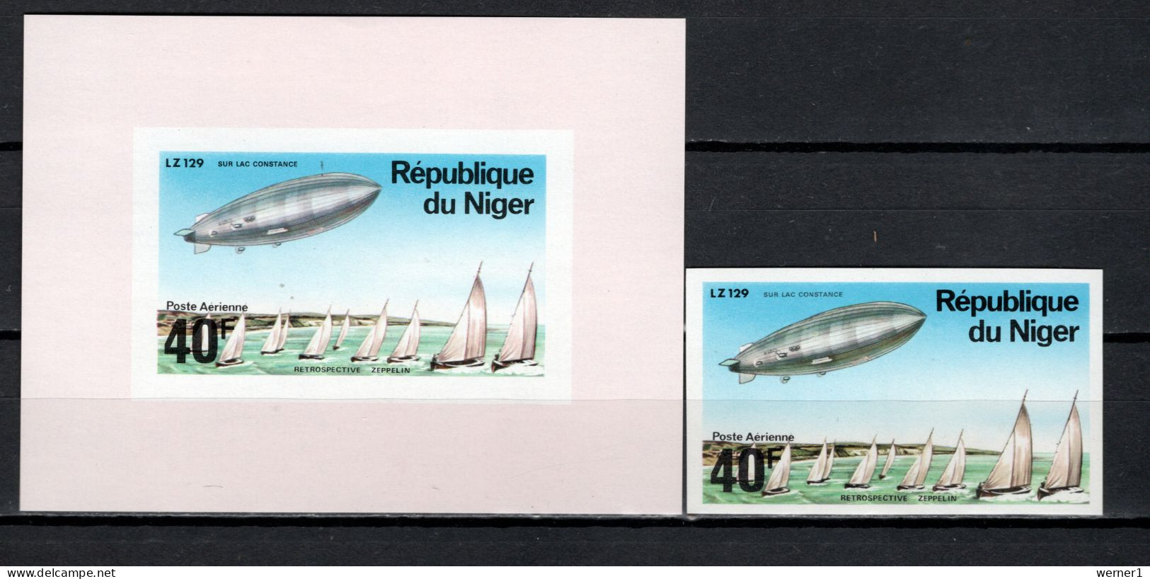 Niger 1976 Olympic Games, Zepplin With Olympic Rings Stamp + S/s Imperf. MNH - Ete 1976: Montréal