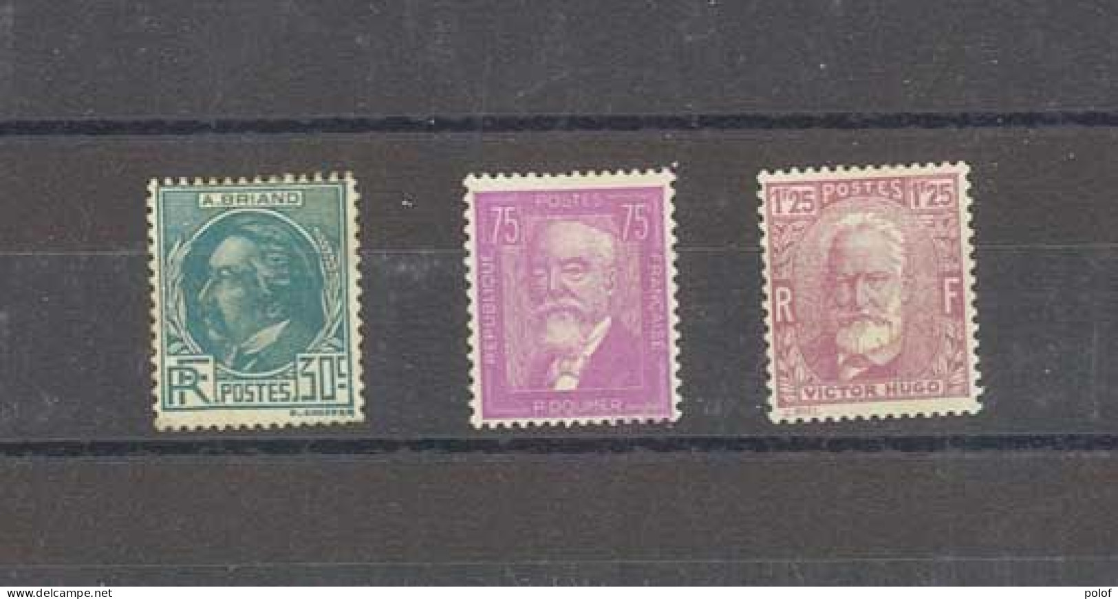 Yvert 291-292-293 - Lot De 3 Timbres - A. Briand, P. Doumer, Victor Hugo - Neufs Avec Traces De Charnières - Other & Unclassified