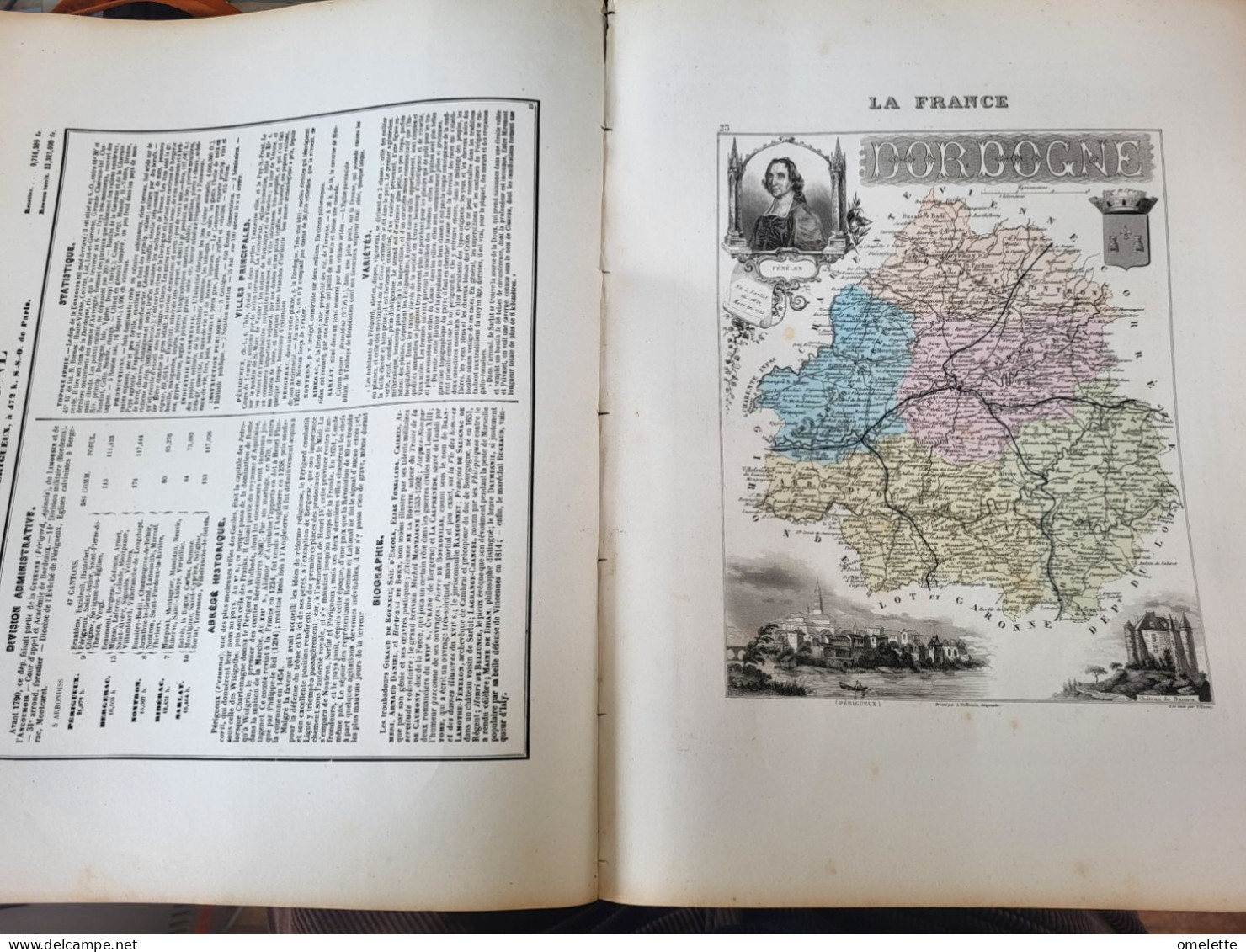 DORDOGNE   /DIVISION ADMINISTRATIVE/ABREGE HISTORIQUE/BIOGRAPHIE/STATISTIQUE/VILLES PRINCIPALES/VARIETES/ - Geographical Maps