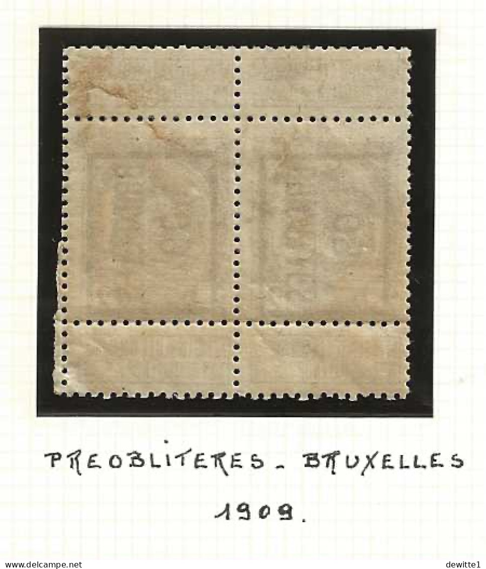 Voorafgestempelde  Bruxelles. 1909 Typo 11 B    Zie Scan - Typos 1906-12 (Armoiries)