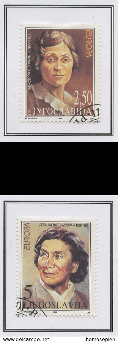Yougoslavie - Jugoslawien - Yugoslavia 1996 Y&T N°2635 à 2636 - Michel N°2777 à 2778 (o) - EUROPA - Oblitérés