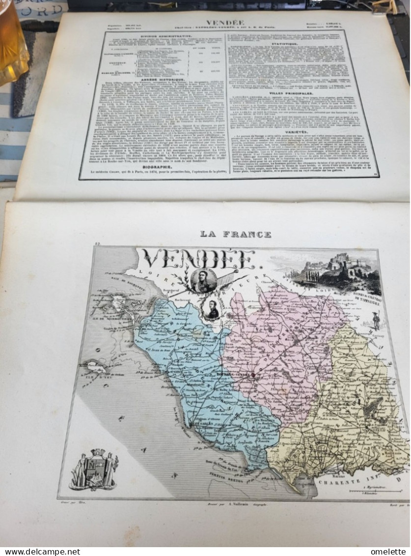 VENDEE /DIVISION ADMINISTRATIVE/ABREGE HISTORIQUE/BIOGRAPHIE/STATISTIQUE/VILLES PRINCIPALES/VARIETES/ - Cartes Géographiques