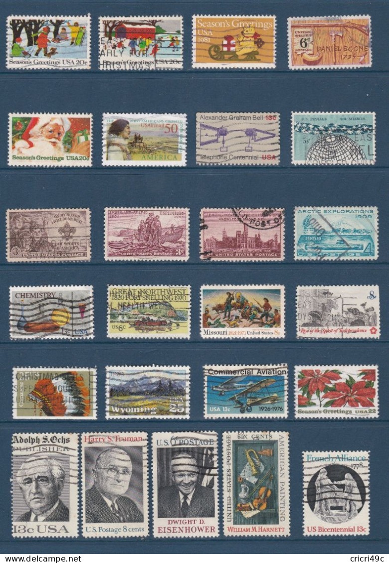 Etats-Unis 1 Lot De 25 Timbres Oblitérés  (81) - Collections (without Album)