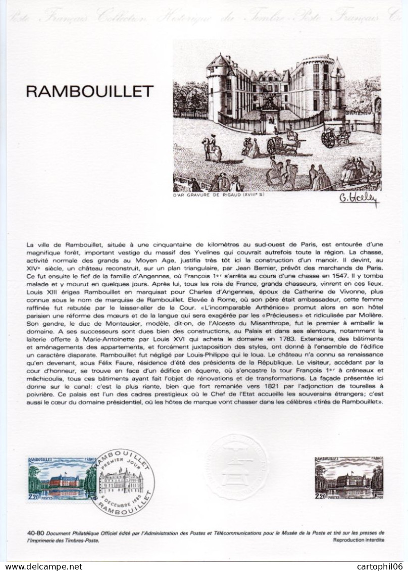 - Document Premier Jour RAMBOUILLET 6.12.1980 - - Castles