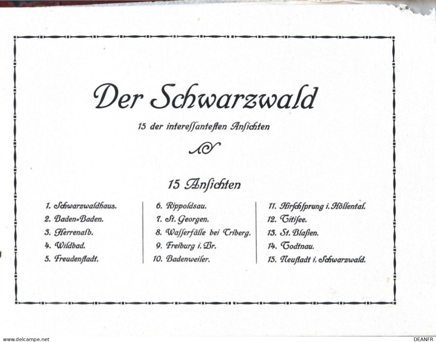 D - Allemagne : Der Schwarzwald : 15 Anssichten. - Other & Unclassified