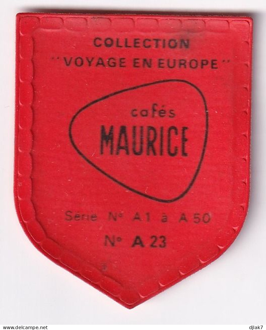 Chromo Plastifié Cafés Maurice Collection Voyage En Europe N° A 23 Assise - Thé & Café