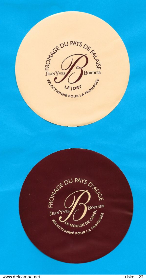 2 étiquettes De Fromage Jean Yves Bordier : Pays D'Auge & Pays De La Falaise  AM T8 - Käse