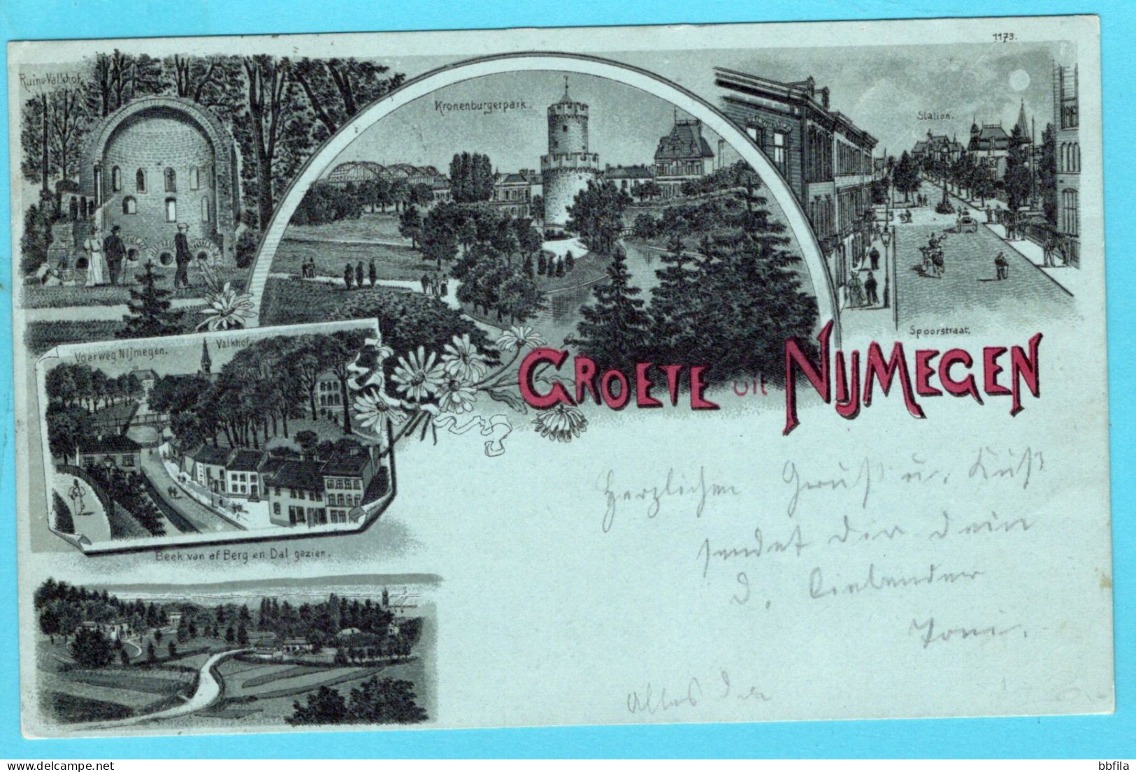 NEDERLAND Prentbriefkaart Groeten Uit 1898 Nijmegen Naar Düsseldorf, Duitsland - Nijmegen