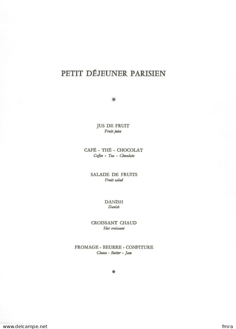 Menu AIR FRANCE - "Chansons De Mon Moulin" - CHICAGO - PARIS - D'après Une Partition D'Epoque - (1988) /GP83AF4 - Menükarten