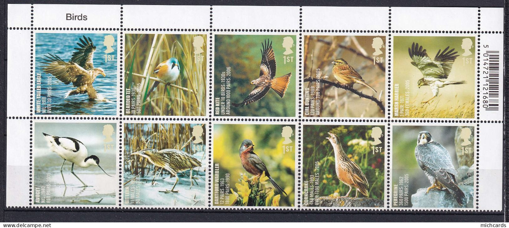 194 GRANDE BRETAGNE 2007 - Y&T 2922/31 - Oiseau - Neuf ** (MNH) Sans Charniere - Unused Stamps