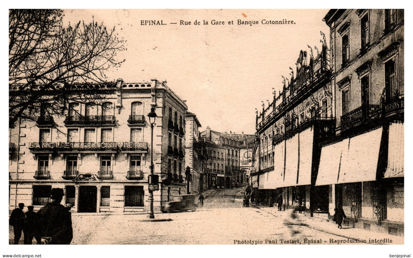 Epinal - Rue De La Gare Et Banque Cotonnière (Testart) - Epinal
