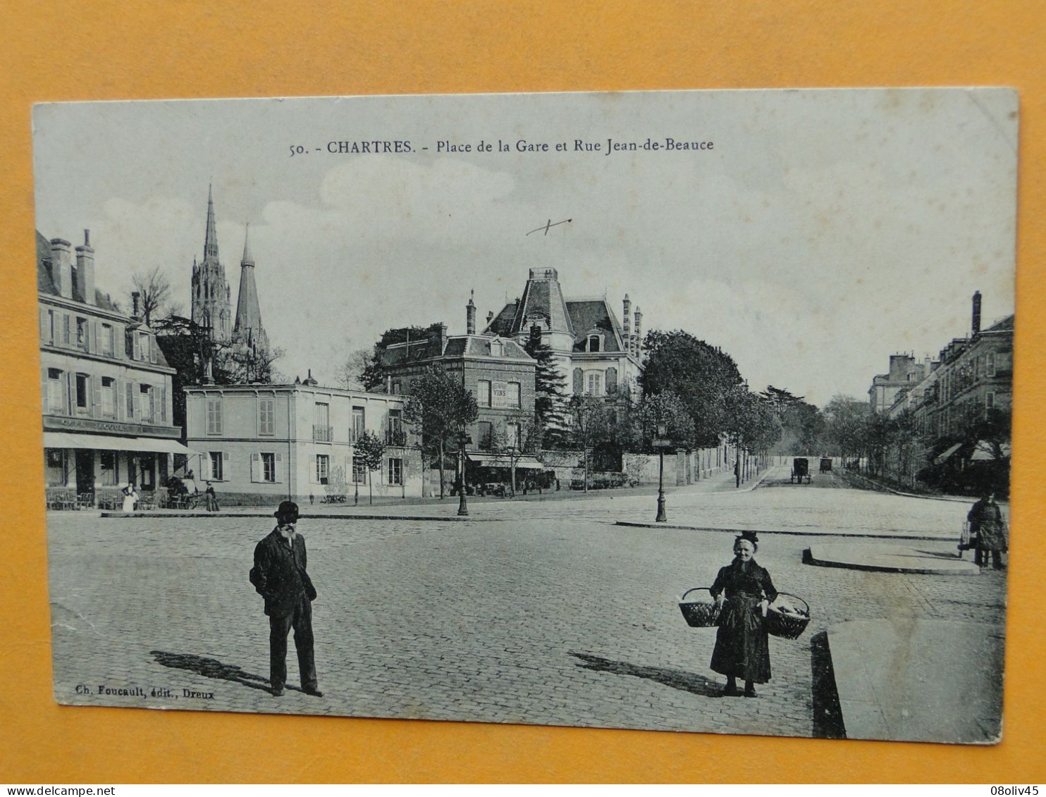 CHARTRES -- Lot De 4 Cartes ANIMEES - Rue Delacroix - Place Des Epars - Place De La Gare Et Place Chatelet - Chartres