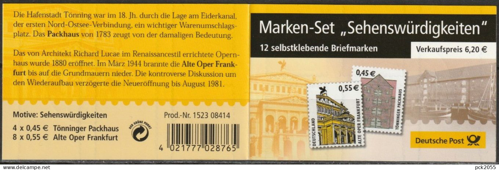 Deutschland MH 50 Sehenswürdigkeiten 2002 Mi-Nr. 2303+2304 BC/BD O Gest. EST Frankfurt( D 3981 ) - 2001-2010