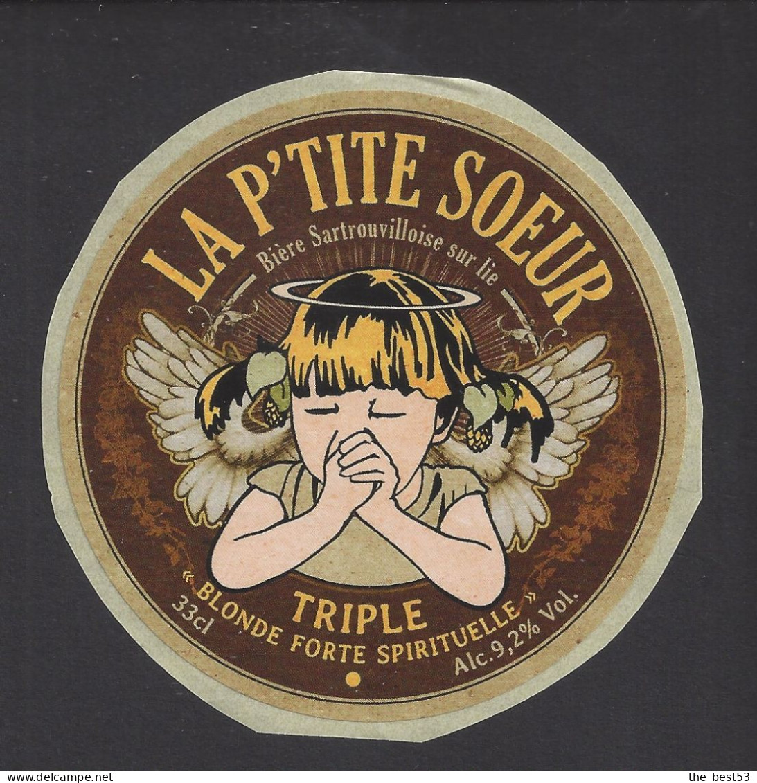Etiquette De Bière Triple Blonde Forte Spirituelle -   Brasserie La P'tite Soeur à Sartrouville  (78) - Beer