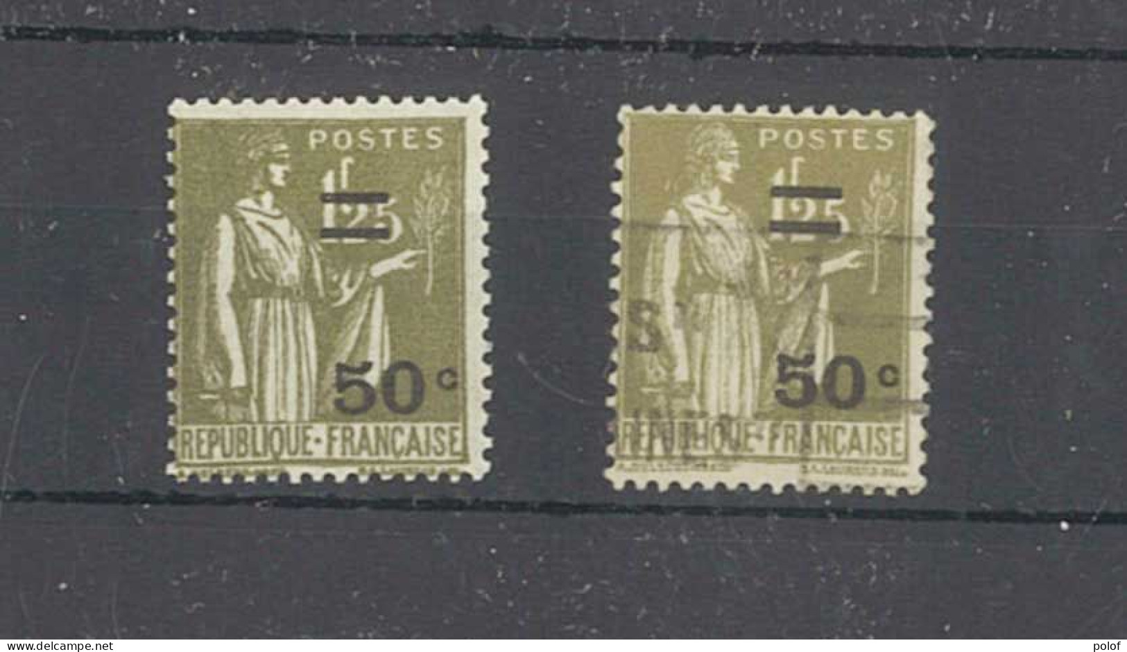 Yvert 298 - Types Paix Surchargés - 1 Timbre Neuf Sans Traces De Charnière + 1 Oblitéré - 1932-39 Peace