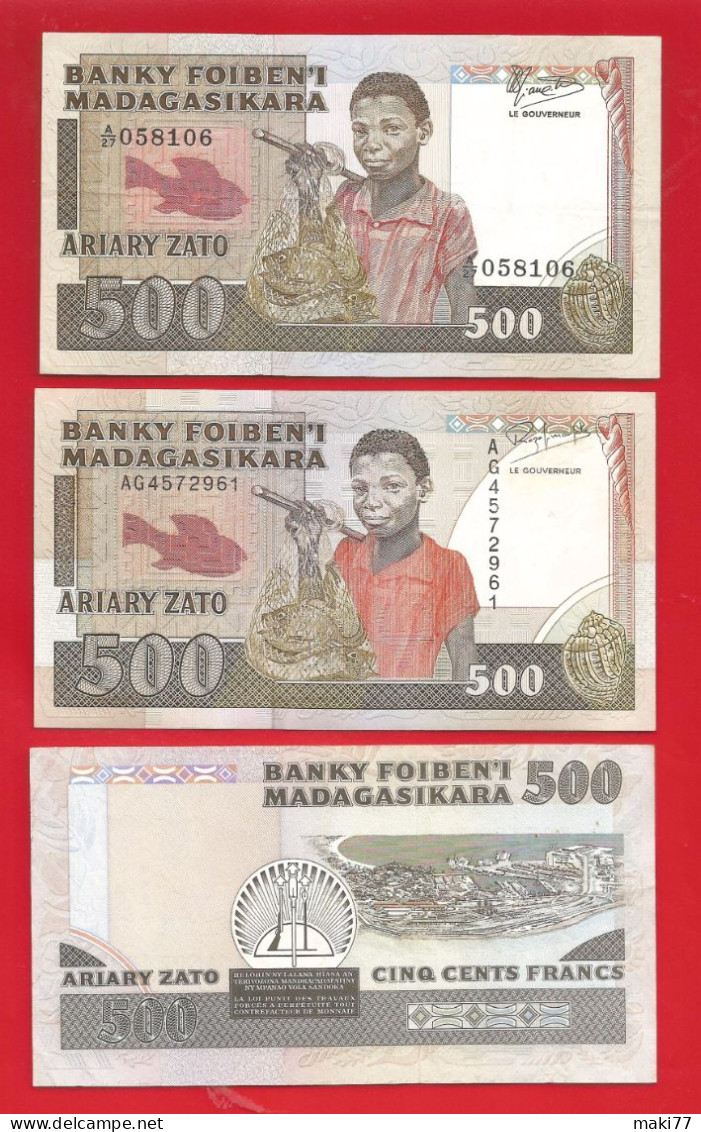 MADAGASCAR MADAGASKAR MALAGASY   2 Sign Diff. 500 Francs - Madagascar