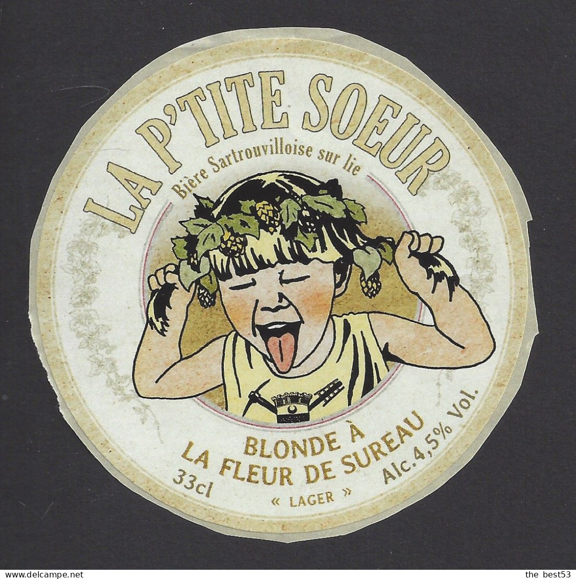 Etiquette De Bière Blonde  -  A La Fleur De Sureau   -   Brasserie La P'tite Soeur à Sartrouville  (78) - Bier