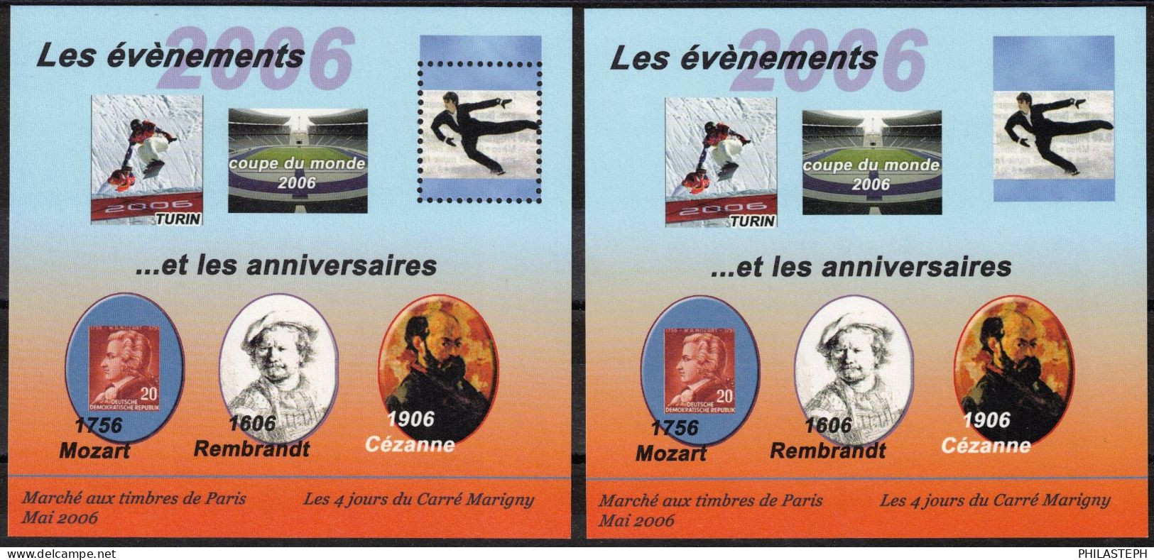 2006 BLOC CARRE MARIGNY N° 18 **  - Paire D/ND - Les Evènements Et Les Anniversaires - Carré Marigny