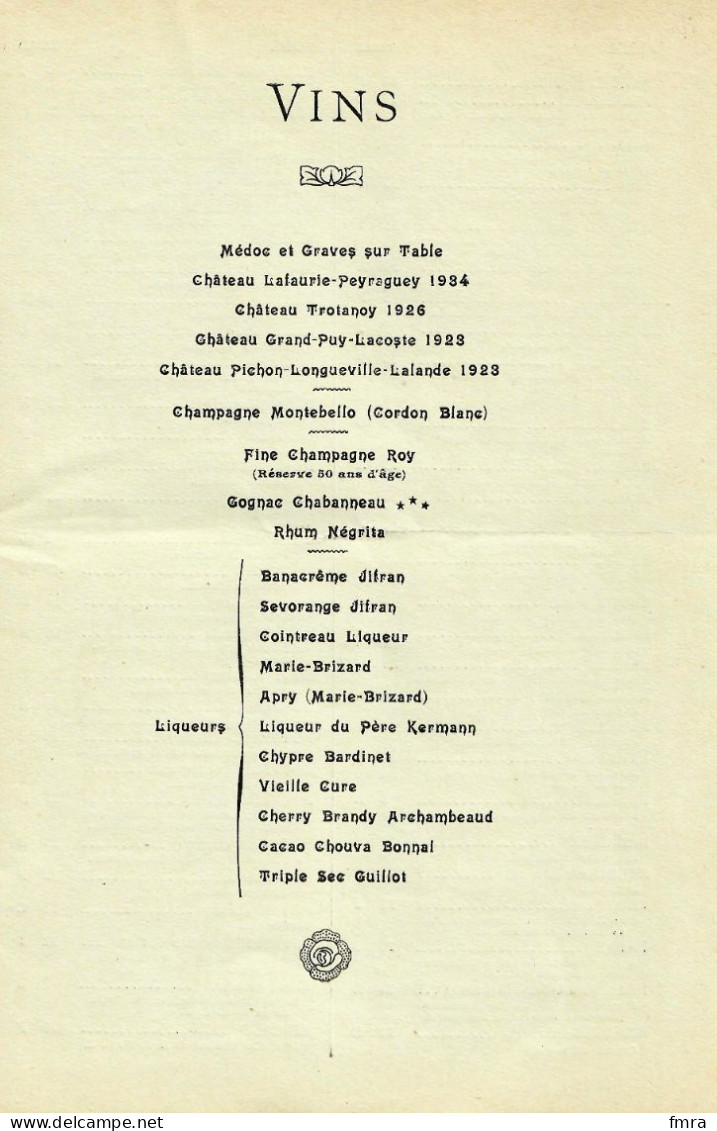 Document Foire De BORDEAUX 1938 (12 Pp.) Menu + Liste Des (nombreuses) Personnalités + Programme Musical Du Banquet/GP83 - Menus