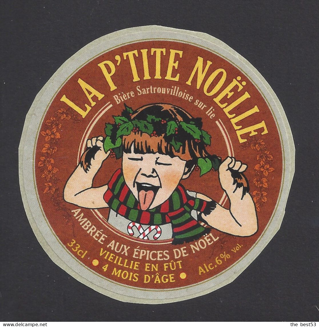 Etiquette De Bière Ambrée Aux Epices De Noël  -  La P'tite Noëlle -   Brasserie La P'tite Soeur à Sartrouville  (78) - Beer