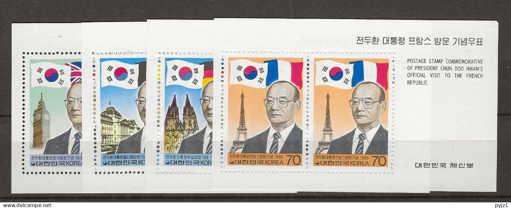 1986 MNH South Korea Mi Block 514-17 Postfris** - Corée Du Sud