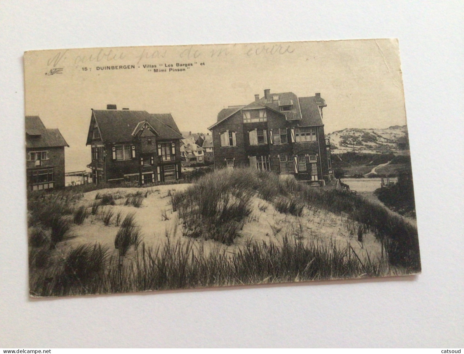 Carte Postale Ancienne (1922) Duinbergen Villas « Les Barges » Et « Mimi Pinson » - Knokke