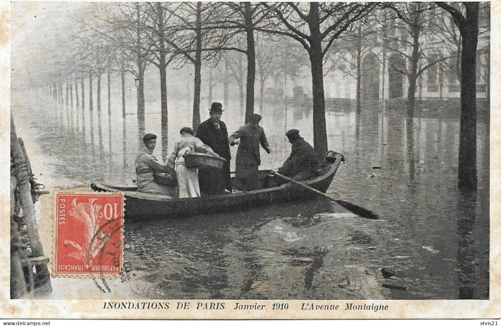 PARIS Inondations De Janvier 1910. L' Avenue Montaigne - Alluvioni Del 1910