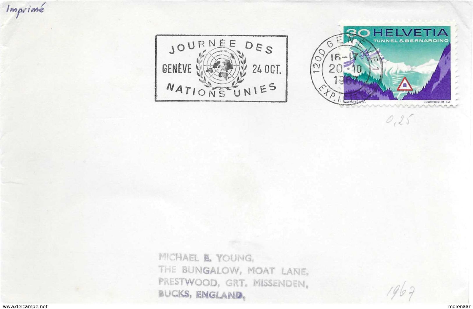 Postzegels > Europa > Zwitserland > 1980-1989 >brief Uit 1980 Met 1 Postzegel (17651) - Brieven En Documenten