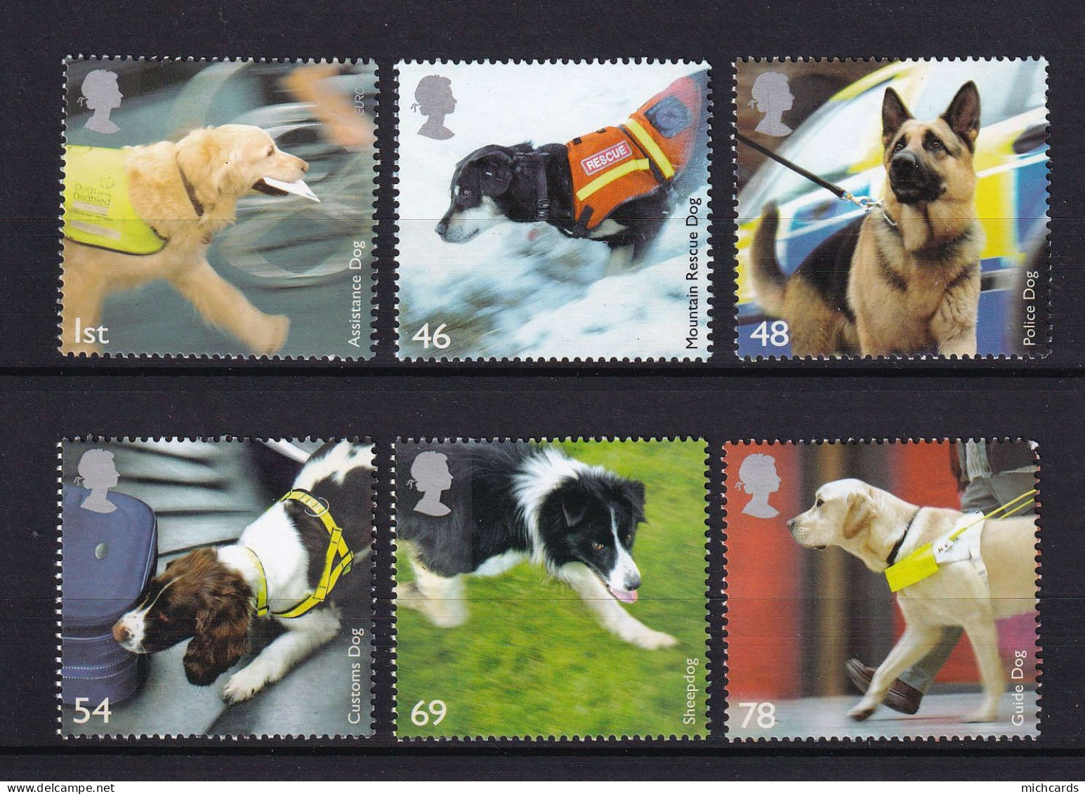194 GRANDE BRETAGNE 2008 - Y&T 2972/76 - Chien Policier Sauvetage Douanier Guide Aveugle - Neuf ** (MNH) Sans Charniere - Unused Stamps