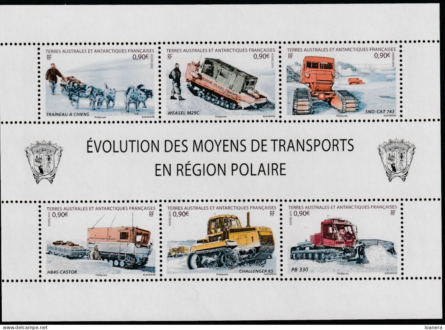 Taaf 2010-Development Of Means Of Transport In Polar Region,Bloc 6 Values,MNH,Mi.Bl.23 - Ungebraucht