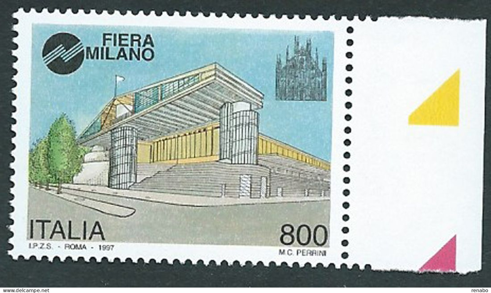 Italia 1997; Fiera Di Milano. Francobollo Di Bordo Destro. - 1991-00: Nieuw/plakker
