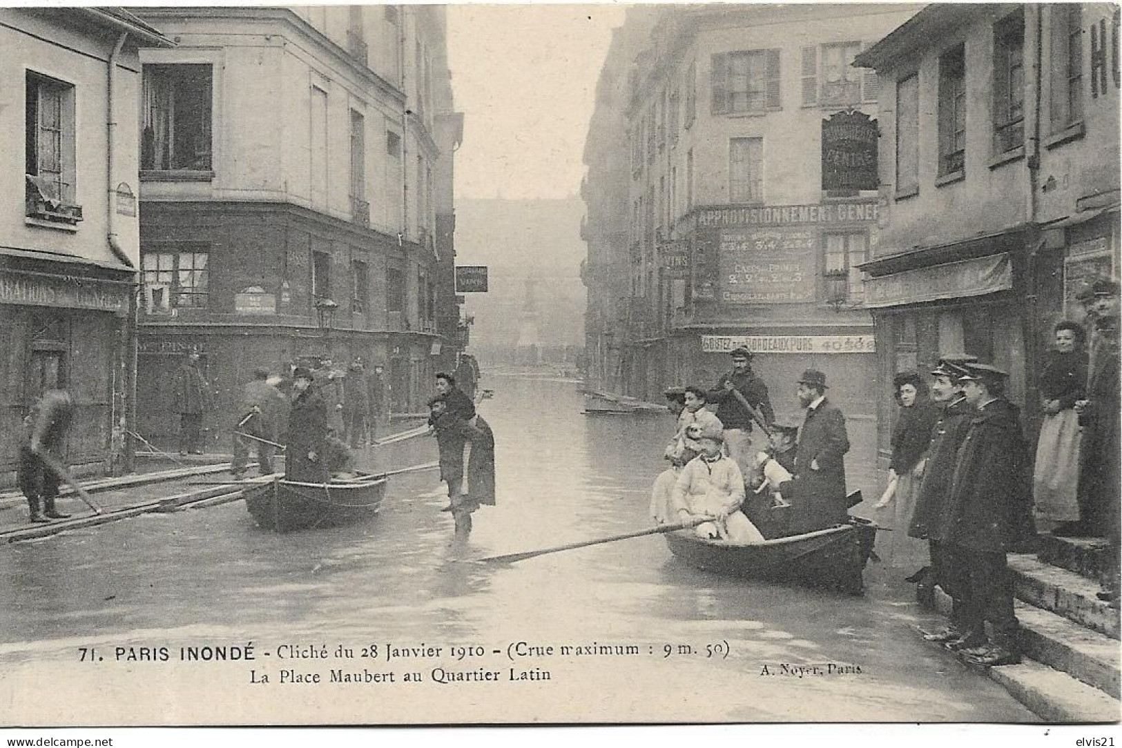 PARIS Crue De Janvier 1910. La Place Maubert Au Quartier Latin - Inondations De 1910