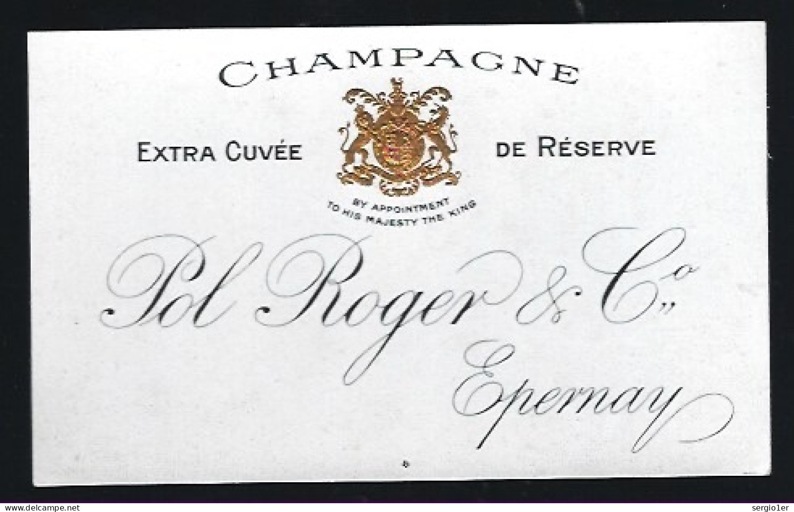 Etiquette Champagne Extra Cuvée De Réserve Pol Roger & Cie Epernay  Marne 51 Version 2 - Champagner