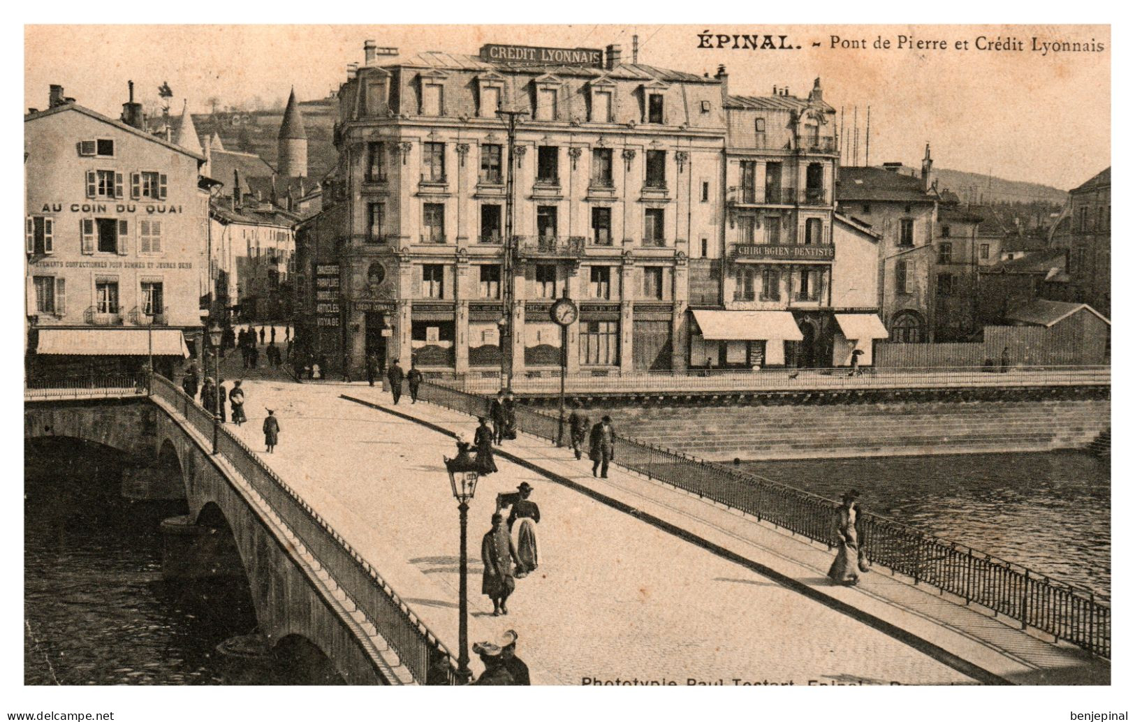 Epinal - Pont De Pierre Et Crédit Lyonnais (Testart Vue 3) - Epinal