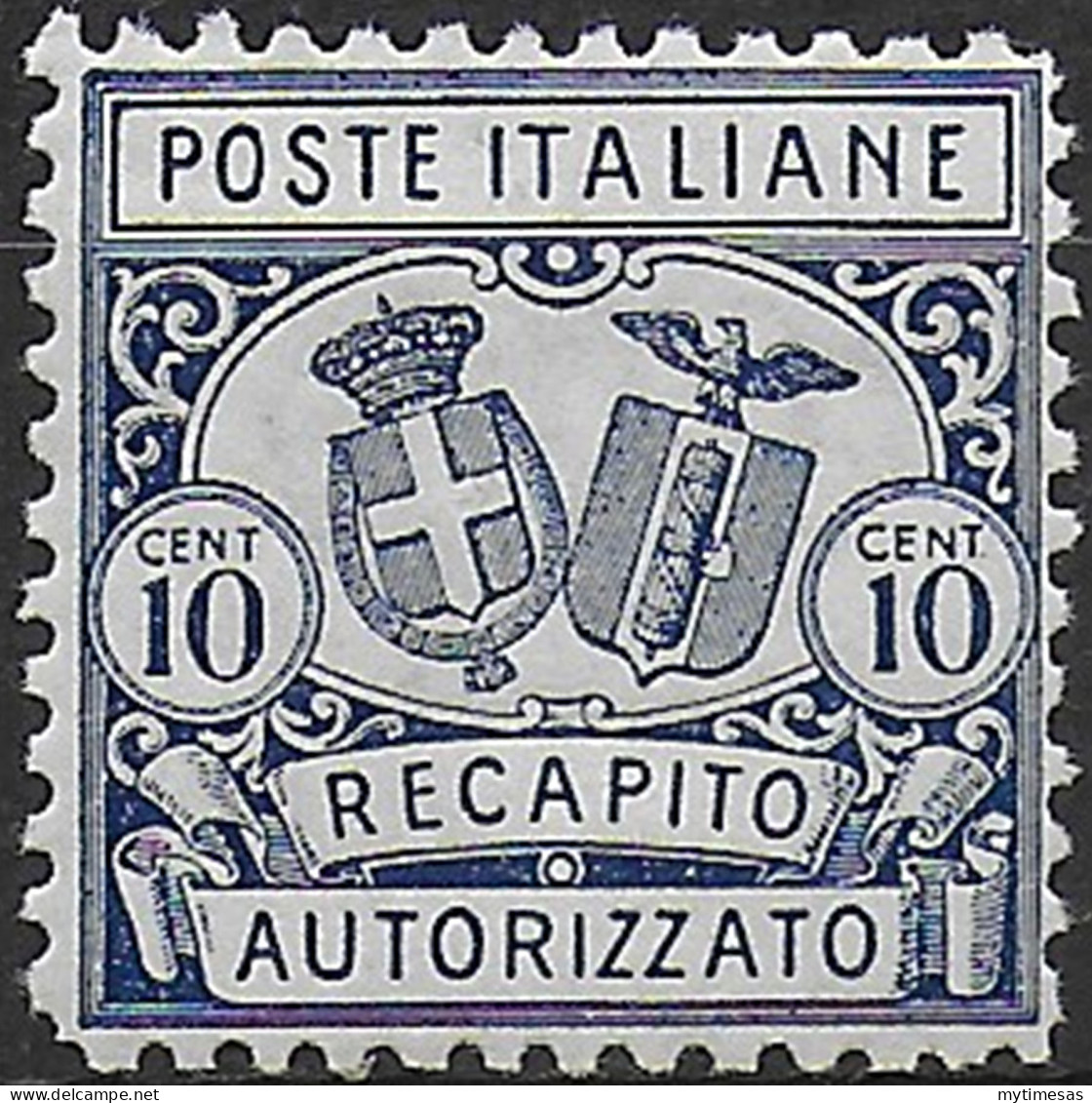 1928 Italia Recapito Autorizzato 10c. Azzurro Bc MNH Sassone N. 1 - Autres & Non Classés