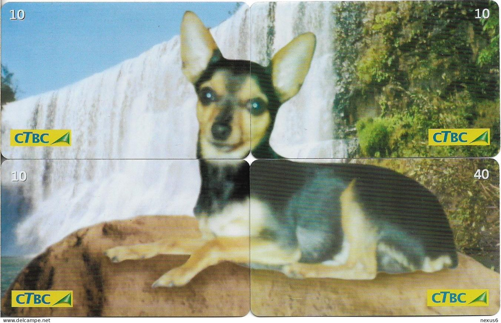 Brazil - CTBC 31 (Inductive) - Pinscher Dog, Puzzle Set Of 4 Cards, 10.2001, 10U, 10.000ex, Used - Brésil