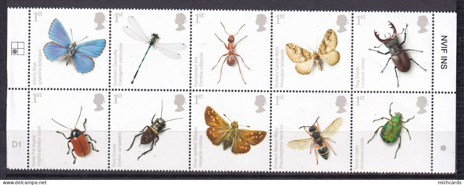194 GRANDE BRETAGNE 2008 - Y&T 3009/18 - Insecte - Neuf ** (MNH) Sans Charniere - Ungebraucht