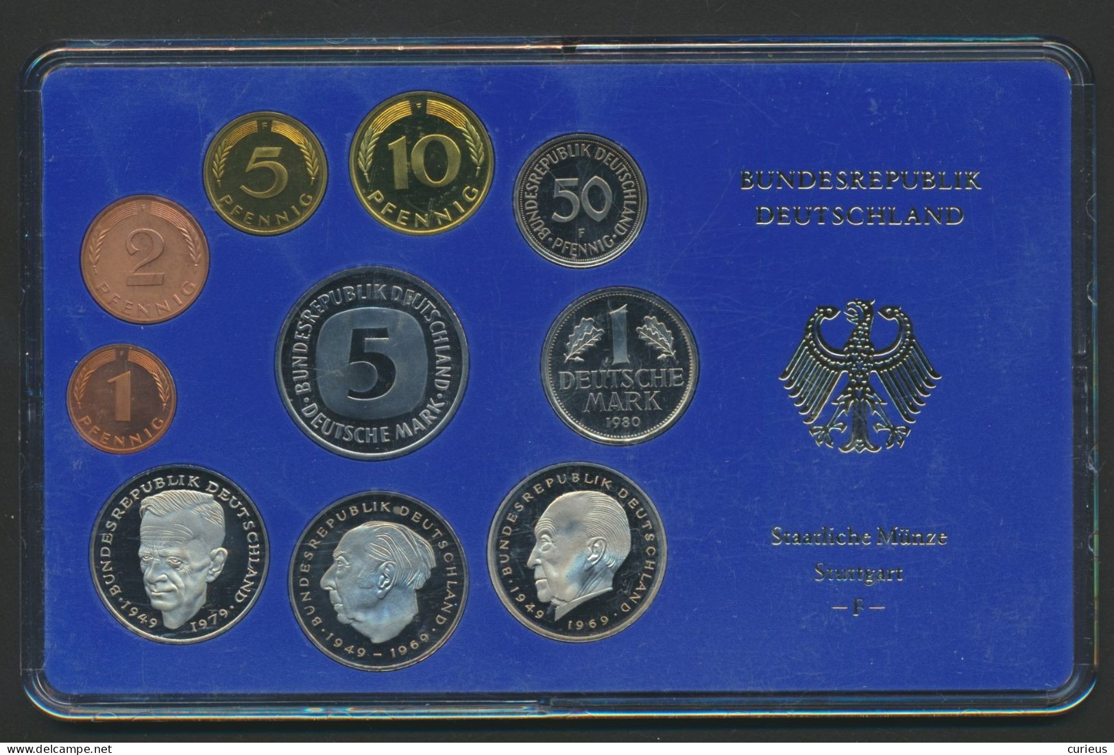 BUNDESREPUBLIK DEUTSCHLAND * STAATLICHE MÜNZE STUTTGART * F * 2 SCANS - Mint Sets & Proof Sets