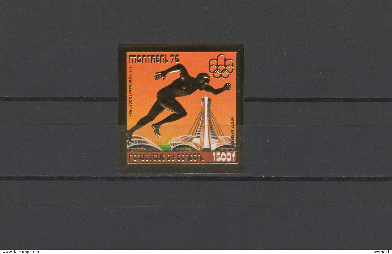 Senegal 1976 Olympic Games Montreal, Athletics Gold Stamp Imperf. MNH -scarce- - Ete 1976: Montréal
