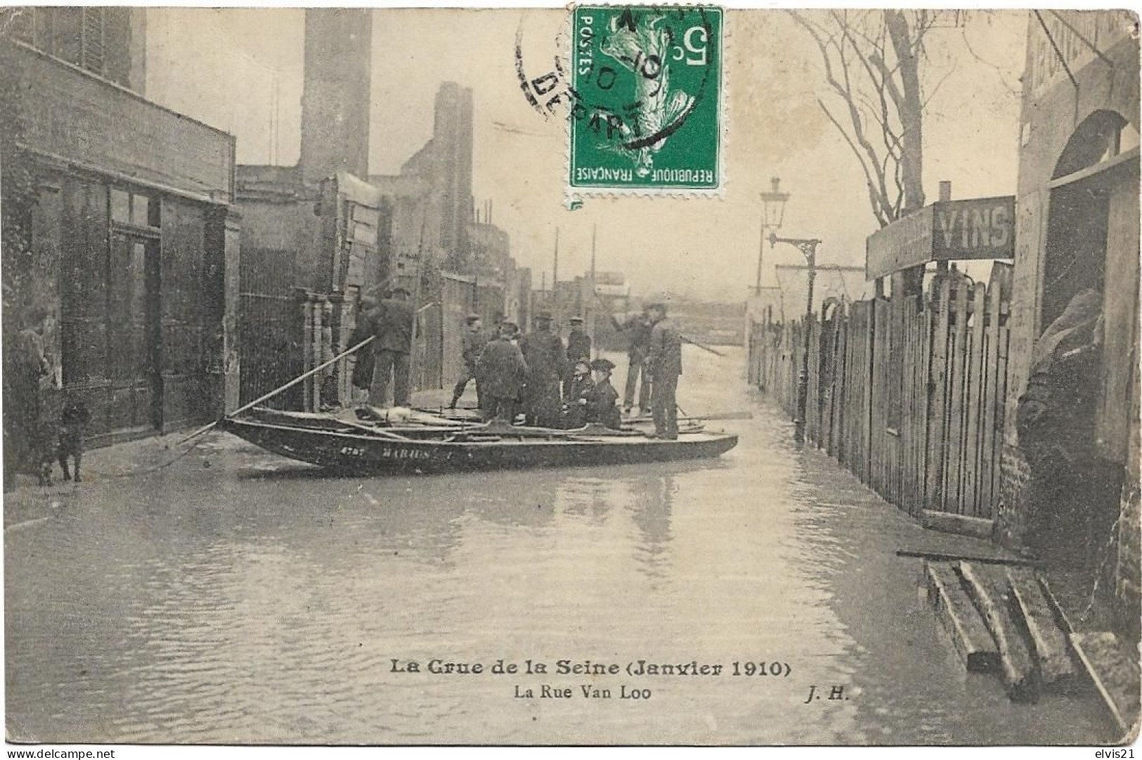 PARIS Crue De Janvier 1910. La Rue Van Loo - De Overstroming Van 1910