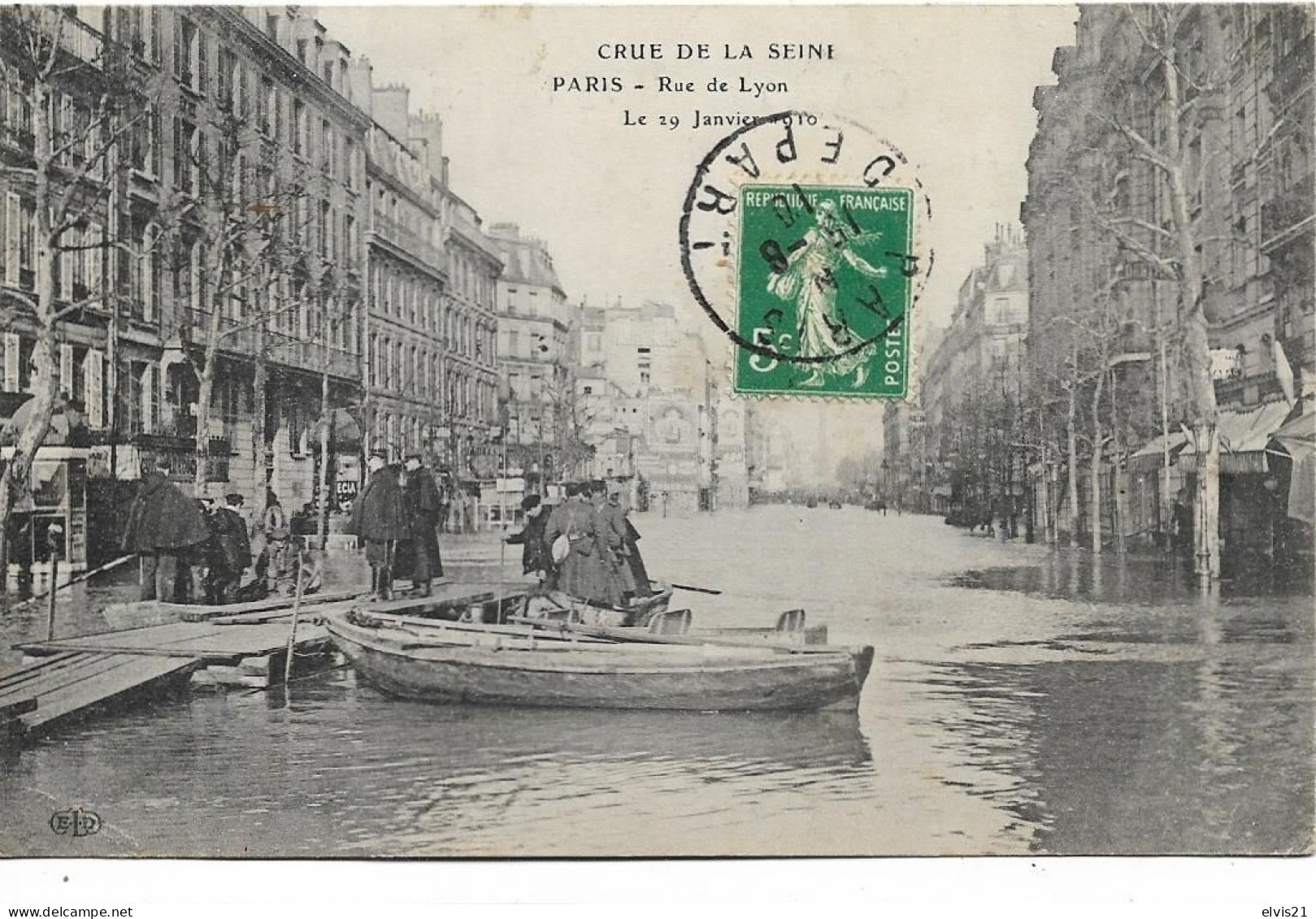 PARIS Crue De Janvier 1910. La Rue De Lyon - Inondations De 1910